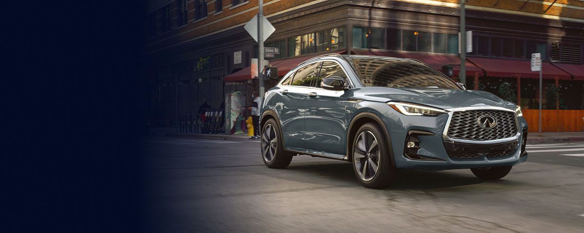 Passenger-side profile of a used INFINITI QX55 Crossover SUV
